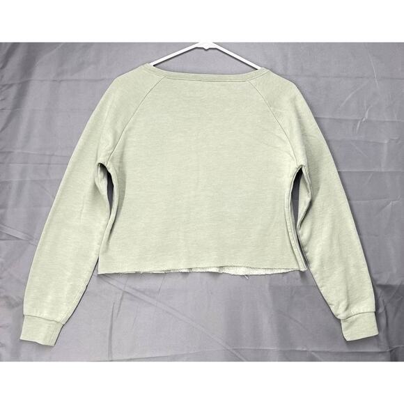Independent Trading Compang Cropped Sweater Sage XS Skull Boho Fairycore Pastel - Picture 2 of 7